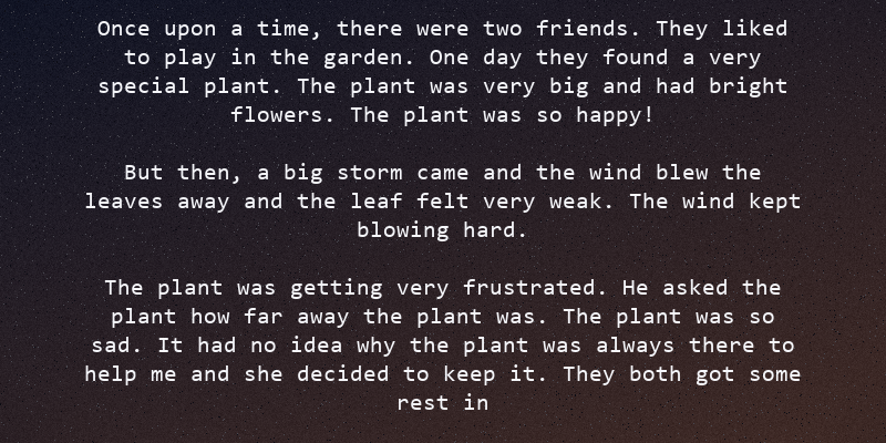 Short story by an LLM